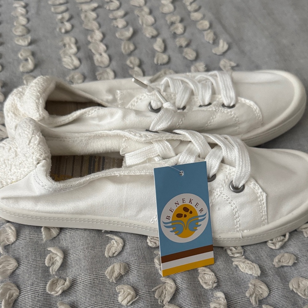 Kids White Sneakers - Picture 2 of 5